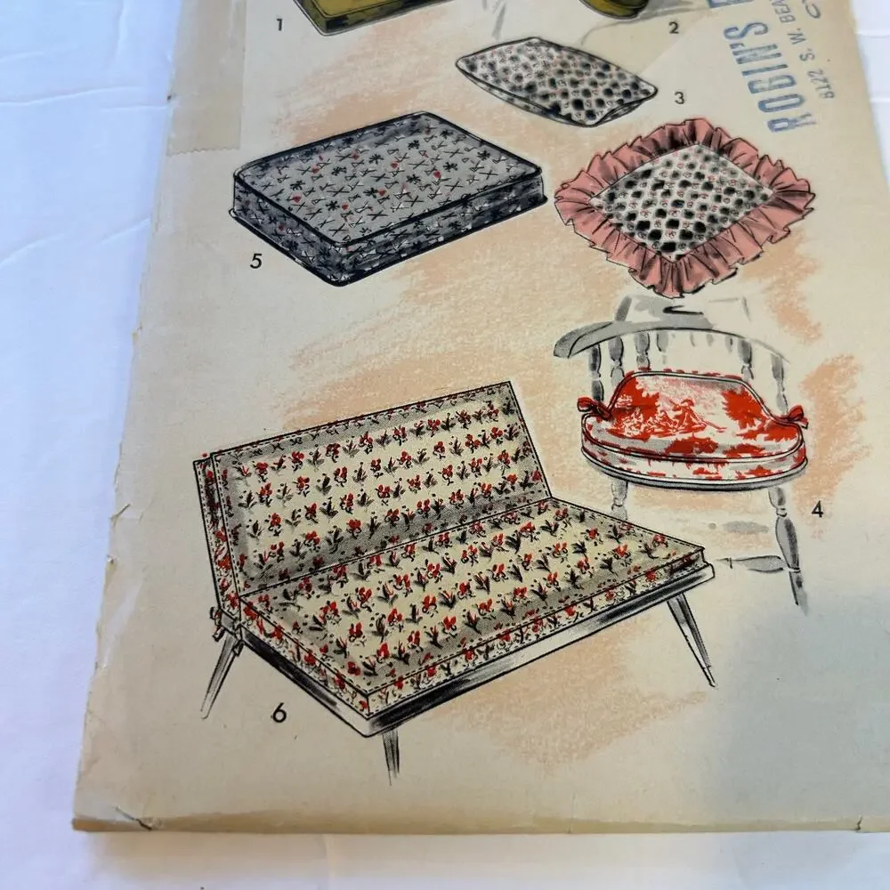 Advance Vintage 1956 Decorator Pattern #6708 Pillows‎ and Cushions HTF RARE